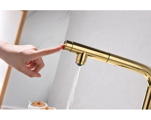 Купить Смеситель для кухни Paulmark Viper Vi213105-G Золото в магазине сантехники Santeh-Crystal.ru