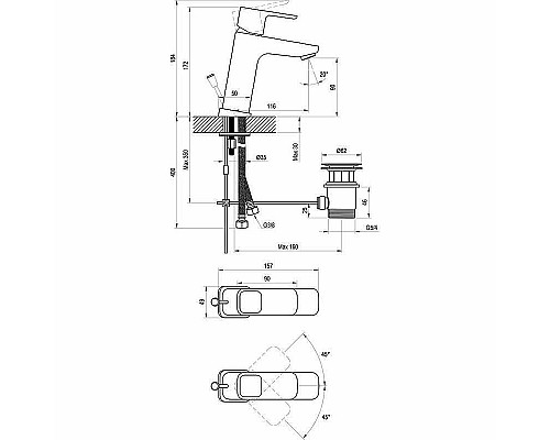 Заказать Смеситель для раковины Ravak 10° TD 013.00 X070061 Хром в магазине сантехники Santeh-Crystal.ru