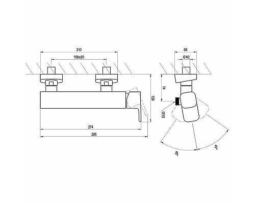 Купить Смеситель для душа Ravak 10° TD 032.00/150 X070066 Хром в магазине сантехники Santeh-Crystal.ru
