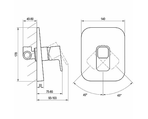 Купить Смеситель для душа Ravak 10° TD 062.00 X070069 Хром в магазине сантехники Santeh-Crystal.ru
