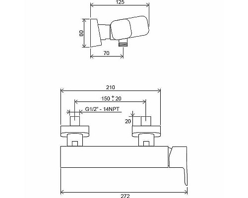 Купить Смеситель для душа Ravak 10° Free-TD F 032.00/150 X070132 Хром в магазине сантехники Santeh-Crystal.ru