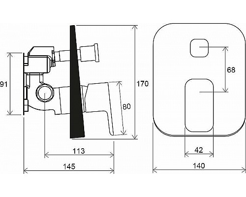 Заказать Смеситель для душа Ravak 10° Free-TD F 065.00 X070136 Хром в магазине сантехники Santeh-Crystal.ru