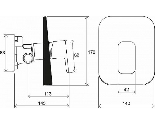 Приобрести Смеситель для душа Ravak 10° Free-TD F 066.00 X070137 Хром в магазине сантехники Santeh-Crystal.ru