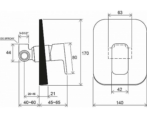Приобрести Смеситель для душа Ravak 10° Free black-TD F 062.20 X070157 Черный матовый в магазине сантехники Santeh-Crystal.ru