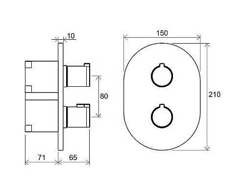 Приобрести Смеситель для душа Ravak Chrome CR 067.00 X070075 с термостатом Хром в магазине сантехники Santeh-Crystal.ru