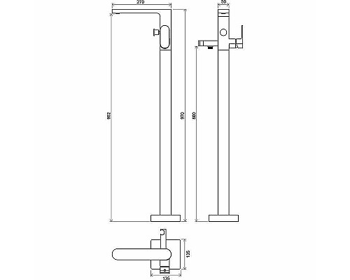 Купить Смеситель для ванны Ravak Chrome X070101 Хром в магазине сантехники Santeh-Crystal.ru