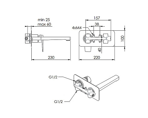 Купить Смеситель для раковины Remer Dream D15L Хром в магазине сантехники Santeh-Crystal.ru