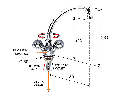 Заказать Смеситель для кухни Remer Export 46EX Хром в магазине сантехники Santeh-Crystal.ru