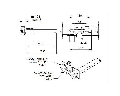 Заказать Смеситель для раковины Remer Q-Design QD15PL Хром в магазине сантехники Santeh-Crystal.ru