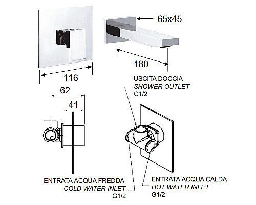 Заказать Смеситель для раковины Remer Q-Design QD15C Хром в магазине сантехники Santeh-Crystal.ru