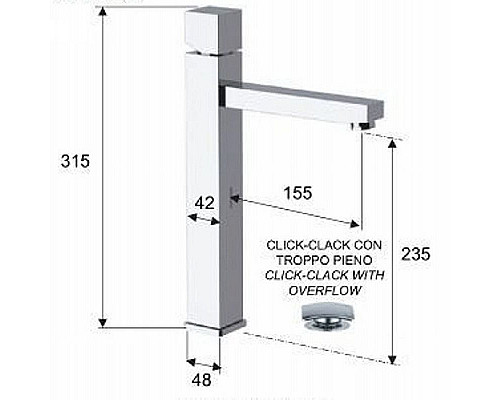 Купить Смеситель для раковины Remer SQ3 S10L Хром в магазине сантехники Santeh-Crystal.ru
