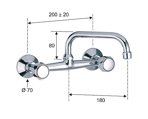 Приобрести Смеситель для кухни Remer Y-YG 41LSY Хром в магазине сантехники Santeh-Crystal.ru