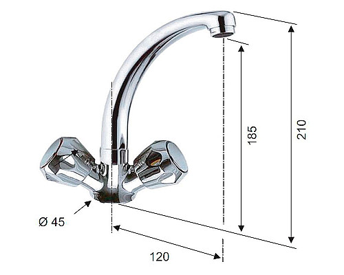 Приобрести Смеситель для кухни Remer Y-YG 43CYG Хром в магазине сантехники Santeh-Crystal.ru