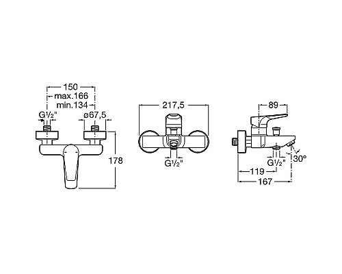 Заказать Смеситель для ванны Roca Atlas 5A0290C0M Хром в магазине сантехники Santeh-Crystal.ru