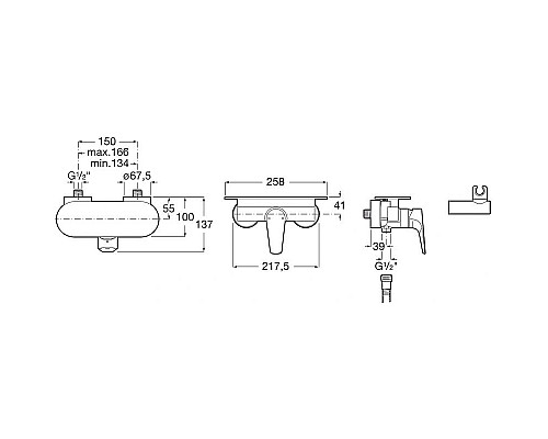 Купить Смеситель для душа Roca Atlas 5A2190C0M Хром в магазине сантехники Santeh-Crystal.ru
