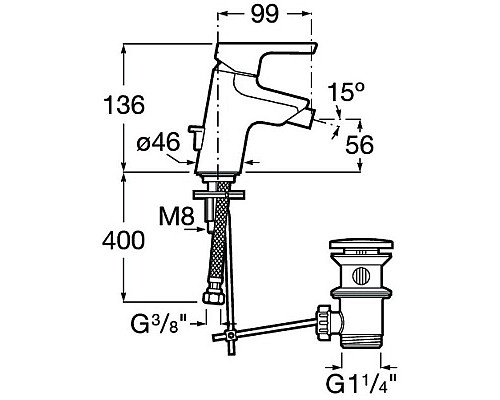 Купить Смеситель для биде Roca Malva 5A603BC0M Хром в магазине сантехники Santeh-Crystal.ru