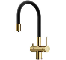 Смеситель для кухни Sancos Lucia SC4004BG Золото брашированное Черный