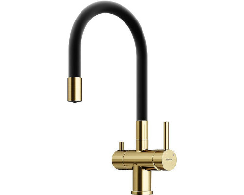 Смеситель для кухни Sancos Lucia SC4004BG Золото брашированное Черный
