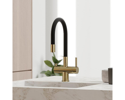 Смеситель для кухни Sancos Lucia SC4004BG Золото брашированное Черный