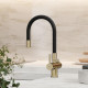 Смеситель для кухни Sancos Lucia SC4004BG Золото брашированное Черный