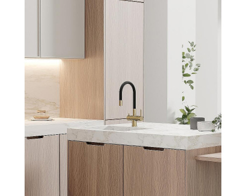 Смеситель для кухни Sancos Lucia SC4004BG Золото брашированное Черный
