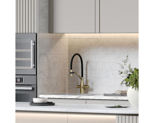 Смеситель для кухни Sancos Orta SC4008BG Золото брашированное Черный