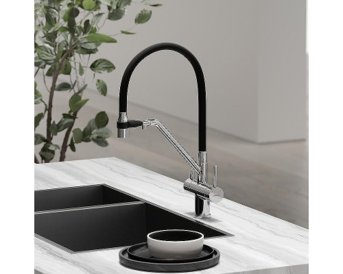 Смеситель для кухни Sancos Dora SC4003CH Хром Черный