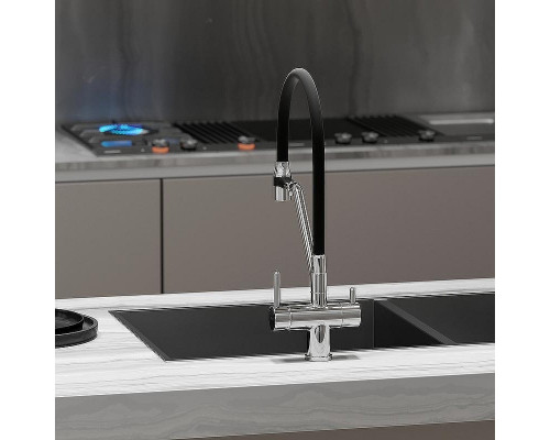 Смеситель для кухни Sancos Dora SC4003CH Хром Черный