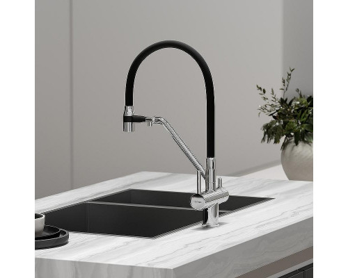 Смеситель для кухни Sancos Dora SC4003CH Хром Черный