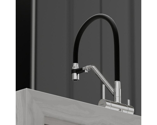 Смеситель для кухни Sancos Dora SC4003CH Хром Черный