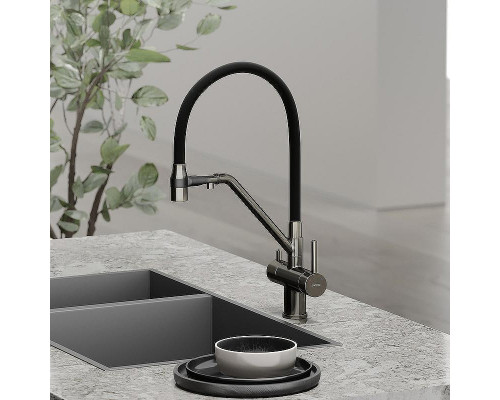 Смеситель для кухни Sancos Dora SC4003GG Вороненая сталь Черный