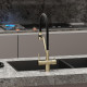 Смеситель для кухни Sancos Dora SC4003BG Золото брашированное Черный