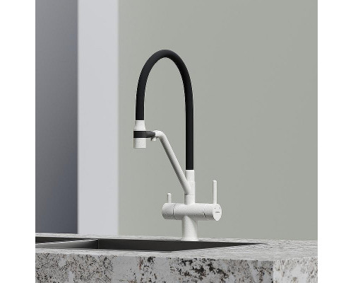 Смеситель для кухни Sancos Dora SC4003GR Белый гранит Черный