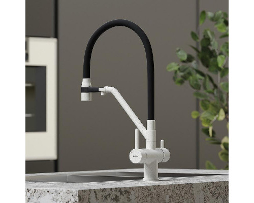 Смеситель для кухни Sancos Dora SC4003GR Белый гранит Черный