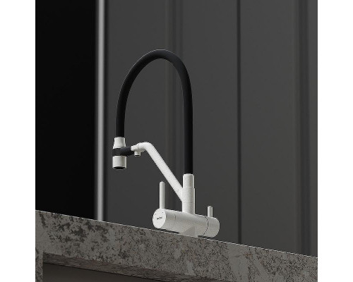 Смеситель для кухни Sancos Dora SC4003GR Белый гранит Черный