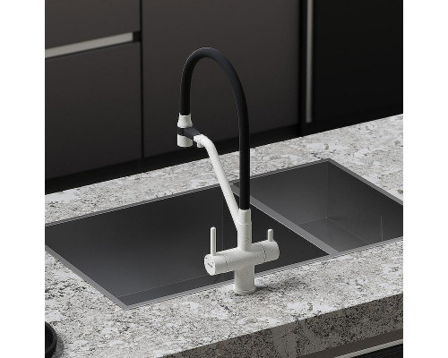 Смеситель для кухни Sancos Dora SC4003GR Белый гранит Черный