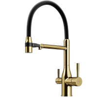 Смеситель для кухни Sancos Garda SC4009BG Золото брашированное Черный
