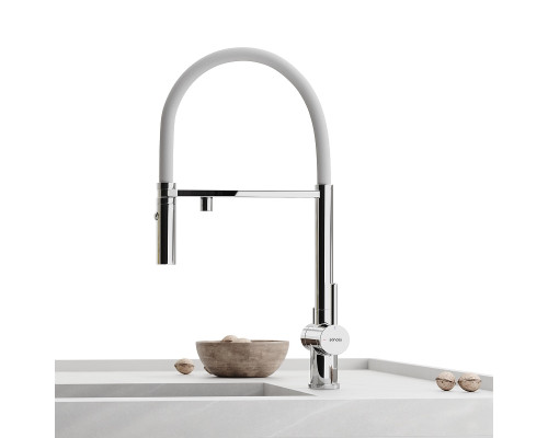 Смеситель для кухни Sancos Imola SC4010CHwh цвет Хром Белый