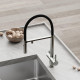 Смеситель для кухни Sancos Imola SC4010BNbh с черным изливом цвет Никель брашированный