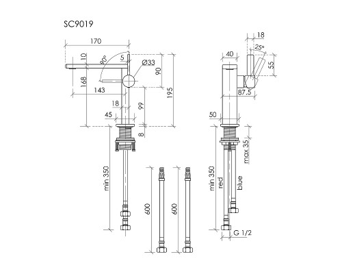 Смеситель для раковины Sancos Linn SC9019BN цвет Никель брашированный