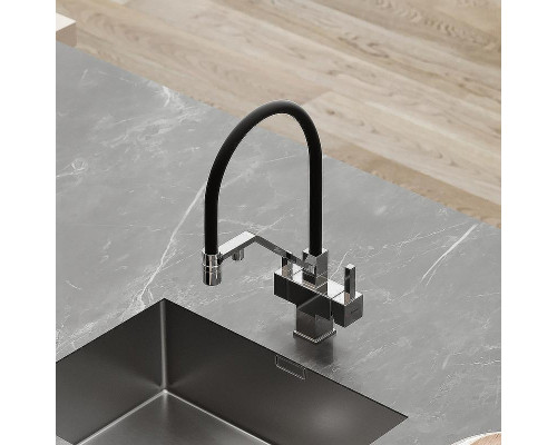 Смеситель для кухни Sancos Loro SC4007CH Хром Черный