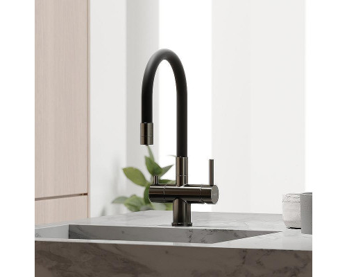Смеситель для кухни Sancos Lucia SC4004GG Вороненая сталь Черный
