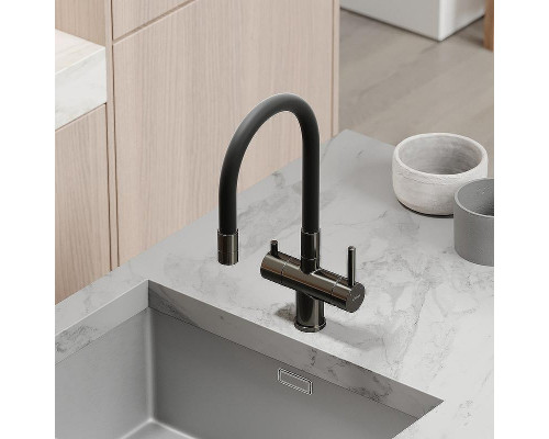 Смеситель для кухни Sancos Lucia SC4004GG Вороненая сталь Черный