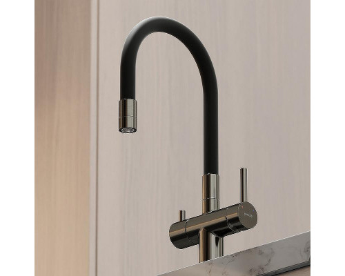 Смеситель для кухни Sancos Lucia SC4004GG Вороненая сталь Черный