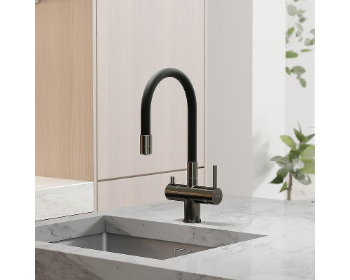 Смеситель для кухни Sancos Lucia SC4004GG Вороненая сталь Черный