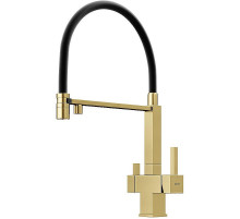 Смеситель для кухни Sancos Moro SC4006BG Золото брашированное Черный