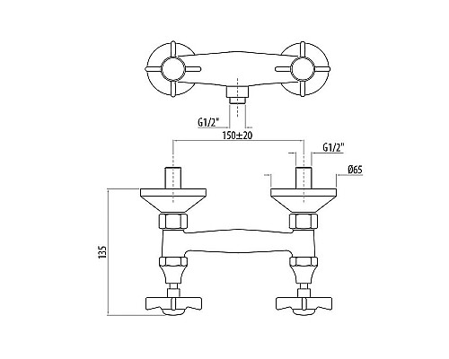 Приобрести Смеситель для душа TW London TW1707517COcr Хром в магазине сантехники Santeh-Crystal.ru