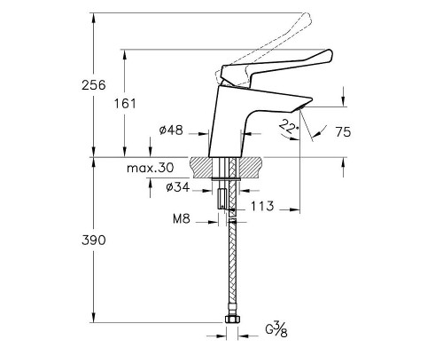Заказать Смеситель для раковины Vitra AquaMed A42484EXP Хром в магазине сантехники Santeh-Crystal.ru
