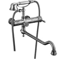 Смеситель для ванны ZorG Antic A101WDN-SL универсальный Серебро