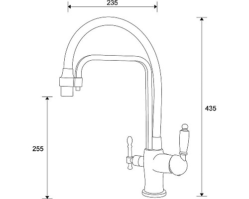 Купить Смеситель для кухни ZorG Sanitary ZR342-6YF Хром Черный в магазине сантехники Santeh-Crystal.ru